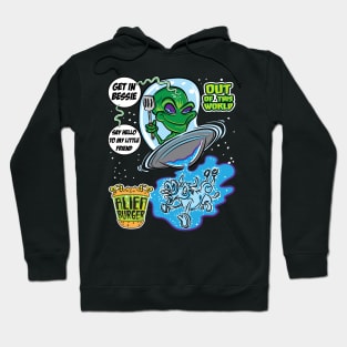 Alien Cow Abduction by an extraterrestrial in a UFO with a spatula Hoodie